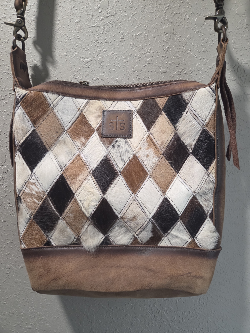 STS Ranchwear - Brown Patchwork Leather Crossbody Bag